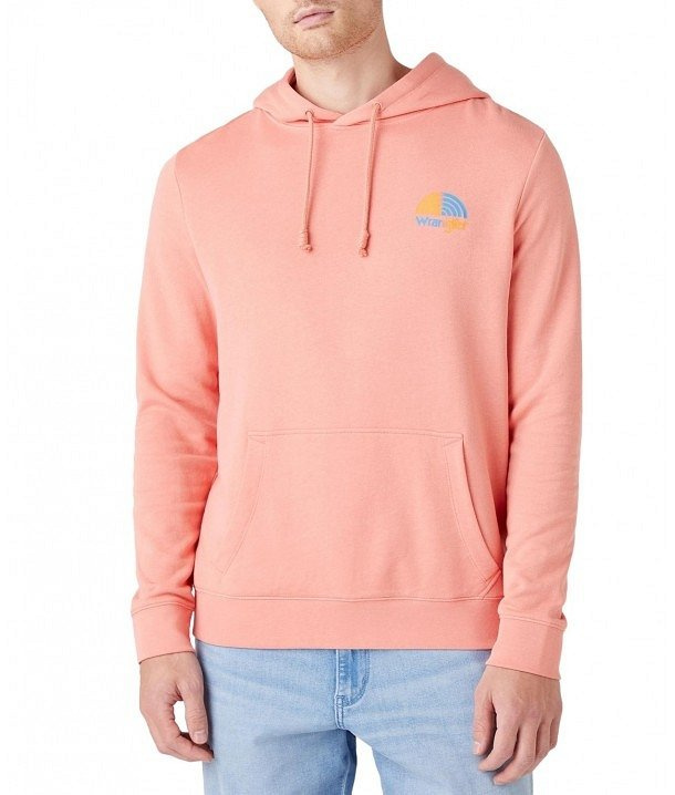 WRANGLER RAINBOW HOODIE MĘSKA BLUZA Z KAPTUREM LOGO SPICED CORAL W6H8HAX6Y 112146206