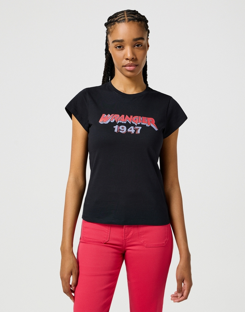 WRANGLER DAMSKA KOSZULKA WRANGLER SHRUNKEN BAND TEE BLACK 112355289