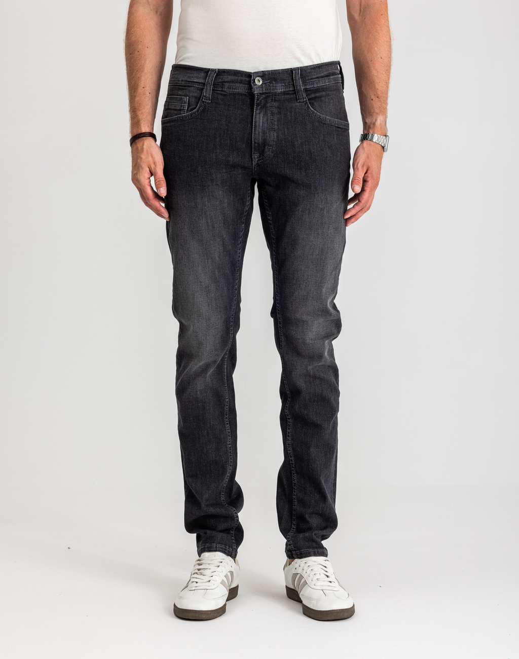 Męskie Spodnie Jeansowe Mustang Style Oregon Tapered Denim Black 1017124 4000 800