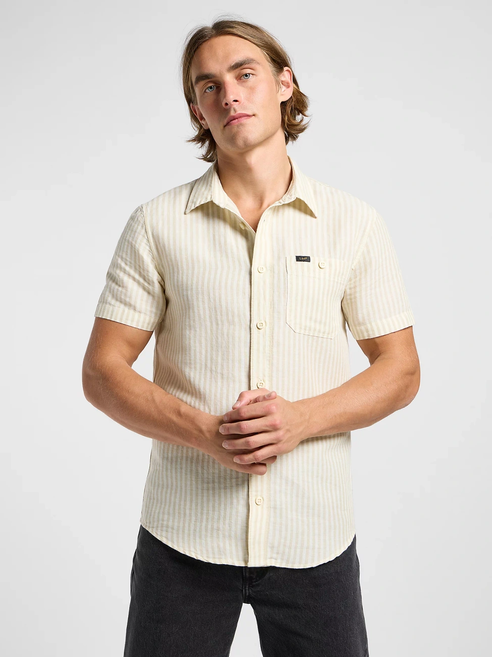 MESKA KOSZULA LEE SS LEESURE SHIRT PIONEER ECRU 112363814