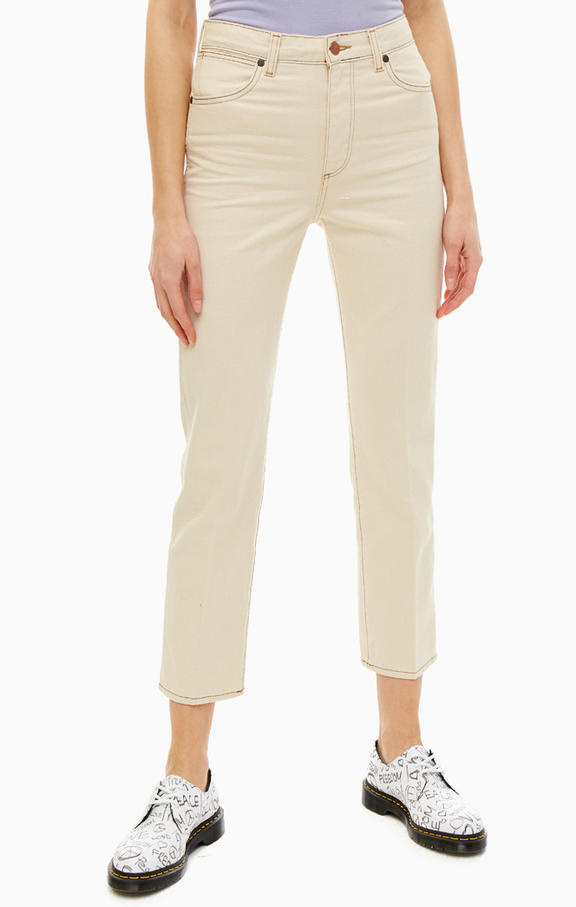 SPODNIE DAMSKIE WRANGLER RETRO STRAIGHT NATURAL SAND W238UQ24U 112127884