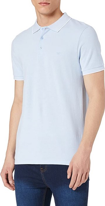 MĘSKI T-SHIRT WRANGLER SS REFINED POLO CERULEAN BLUE W7MDK5XVT 112131917
