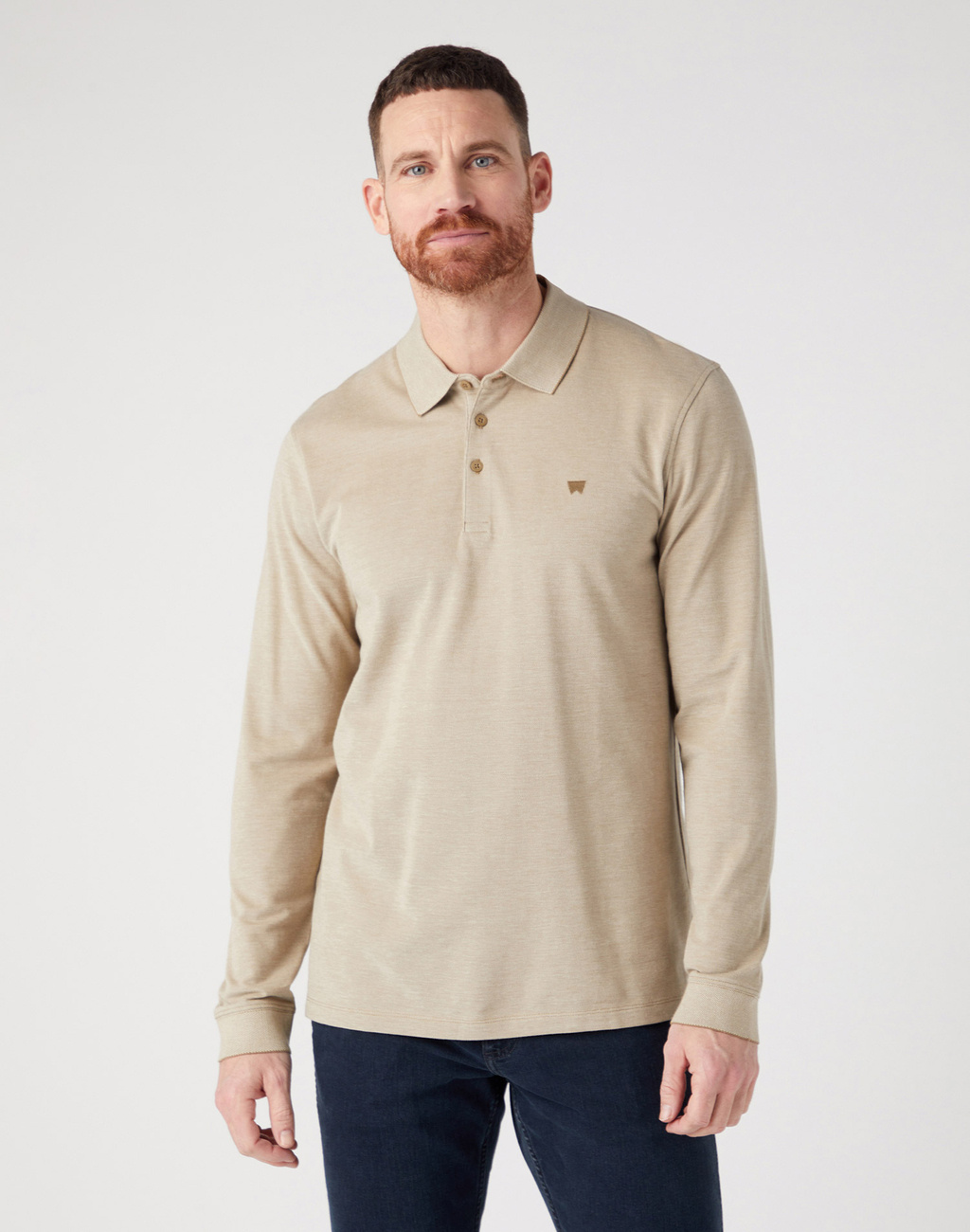 WRANGLER REFINED POLO MĘSKA KOSZULKA Z DŁUGIM RĘKAWEM LONGSLEEVE GREEN 112341120 W7MJ016778