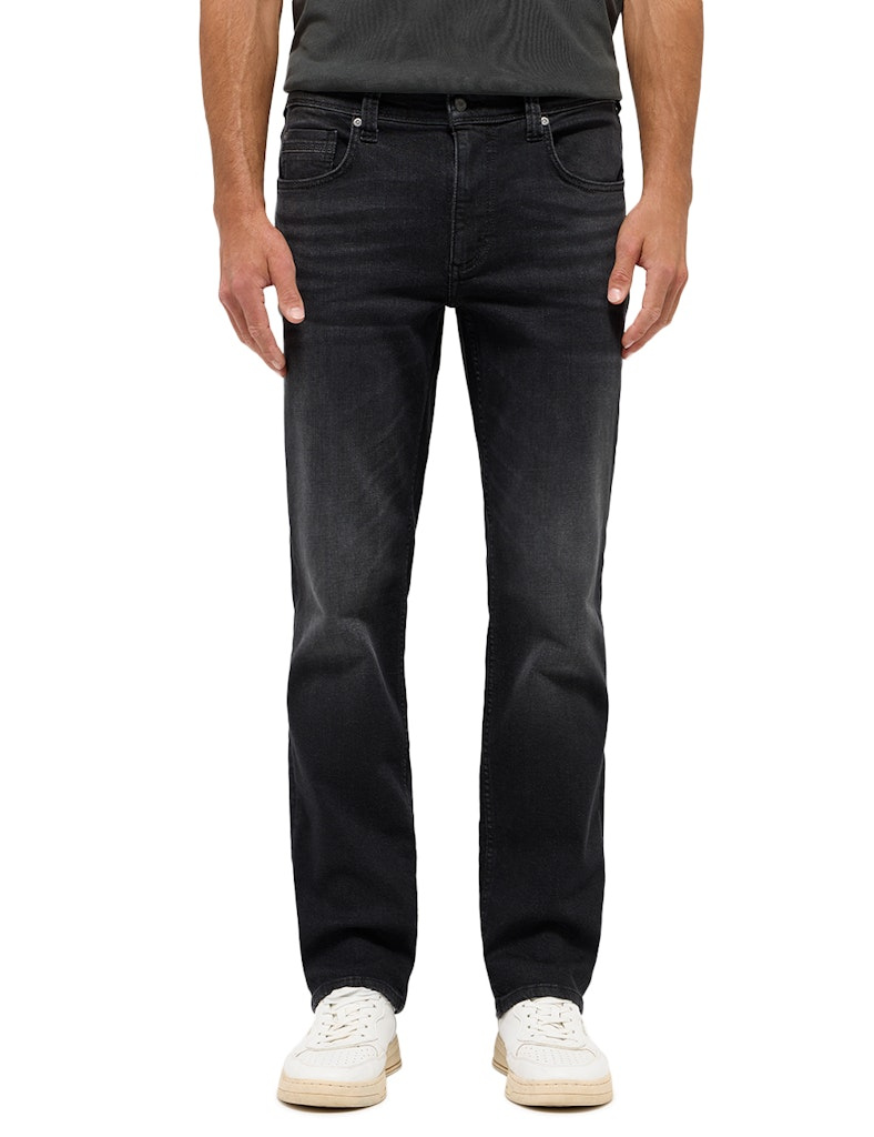 Męskie Spodnie Jeansowe Mustang Style Washington Straight Denim Black 1015884 4000 701