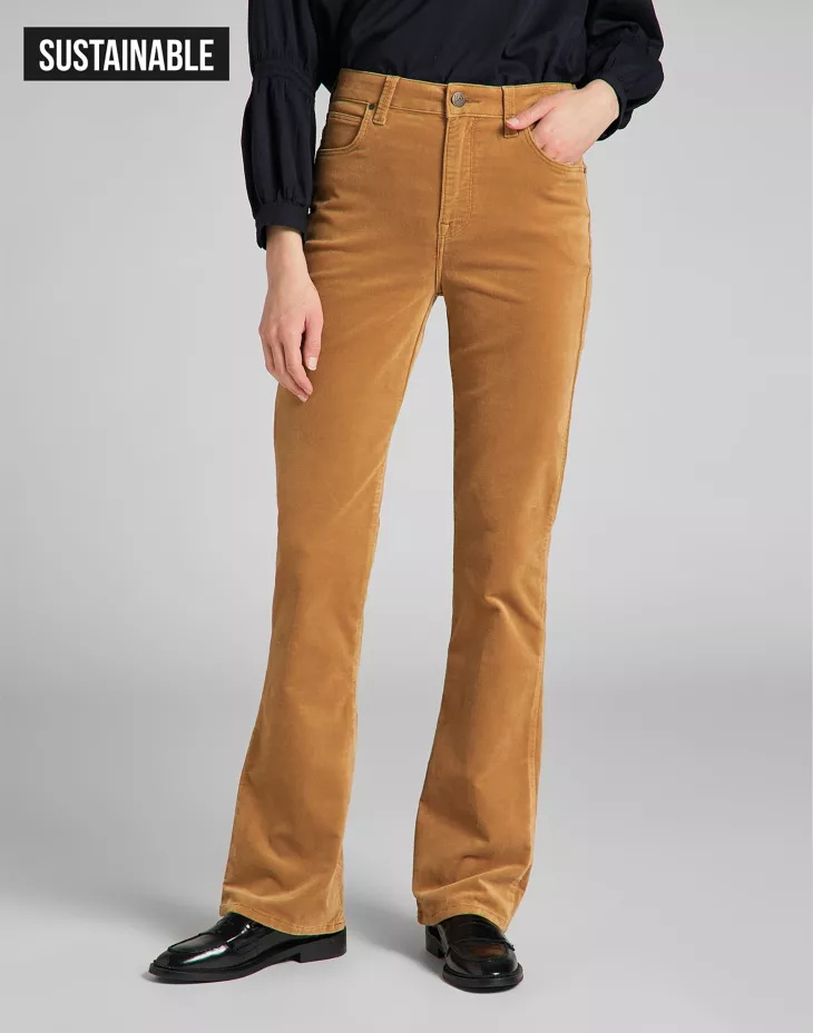 LEE BREESE BOOT DAMSKIE SPODNIE MATERIAŁOWE TOBACCO BROWN L31TMI78 112139882