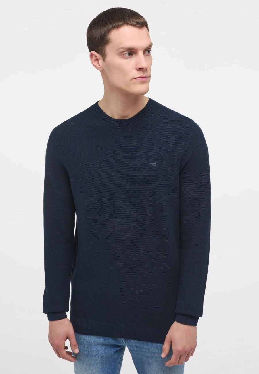 Męski Sweter Mustang Style Emil C Basic Total Eclipse 1014115 5226