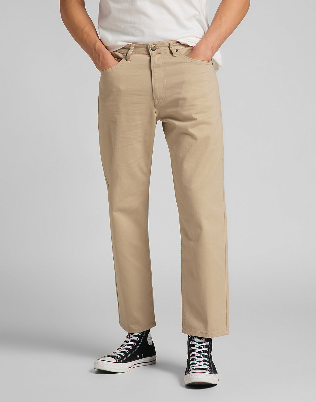 LEE EDEN MĘSKIE SPODNIE MATERIAŁOWE SERVICE SAND L70FLD10 112118624