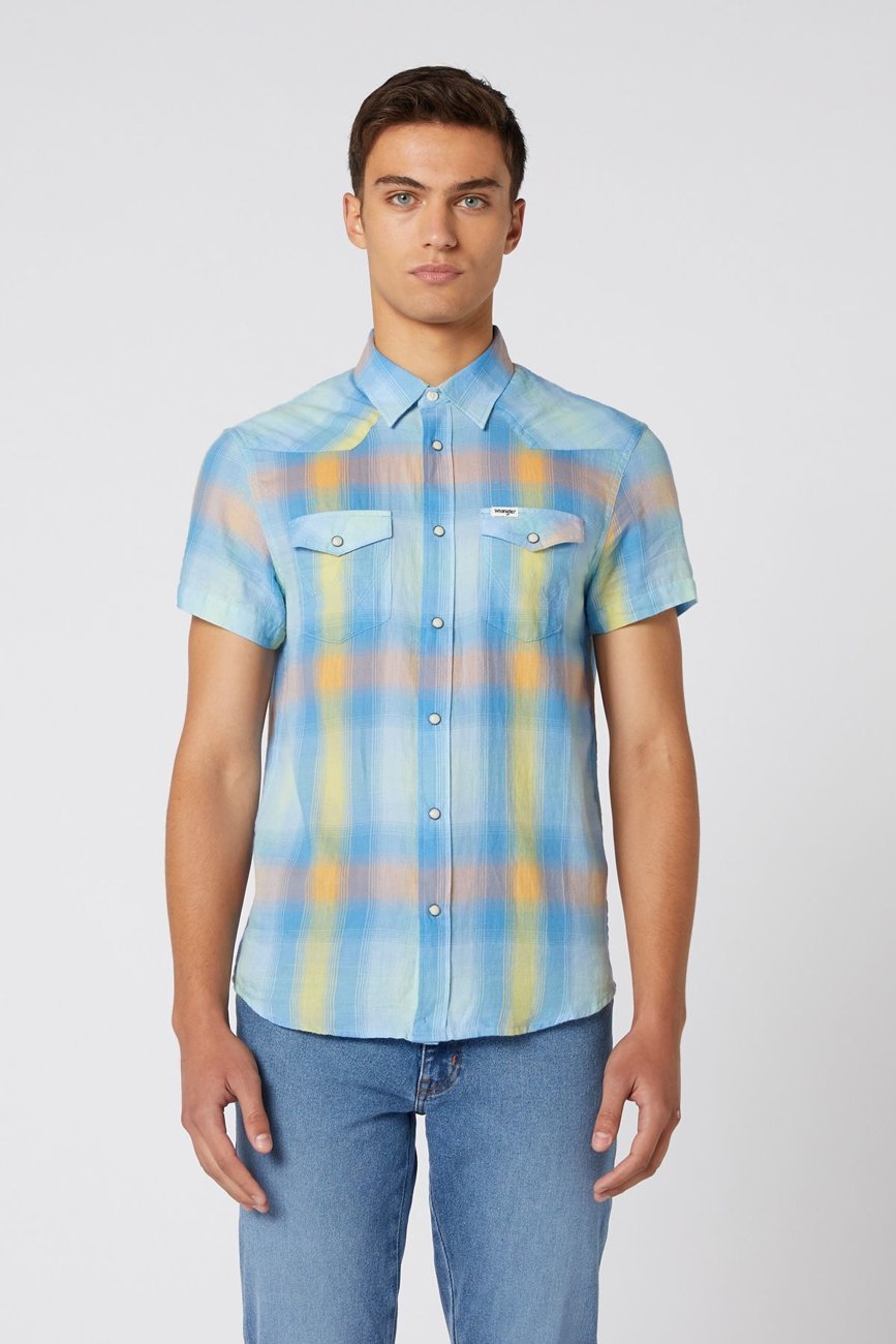 WRANGLER SS WESTERN SHIRT MĘSKA KOSZULA DRAGON YELLOW W5J06DY08 112130150