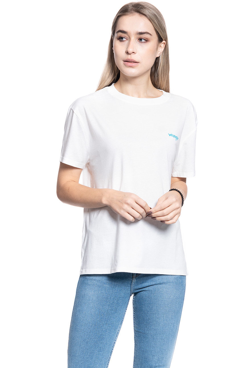 T-SHIRT DAMSKI WRANGLER BOYFRIEND TEE OFF WHITE W7Q2GH737 112132081