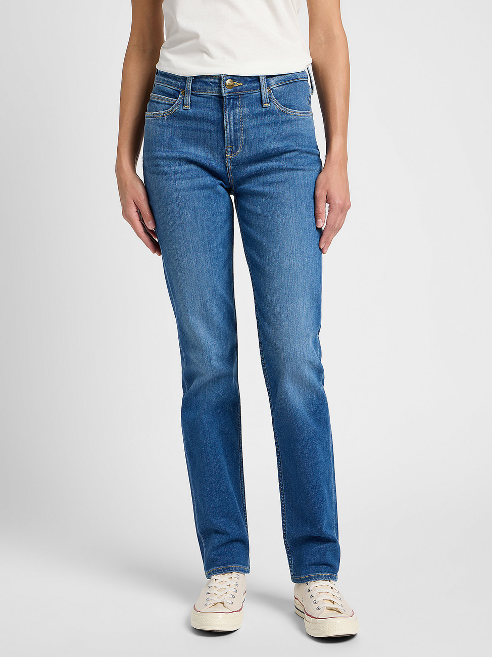 LEE DAMSKIE SPODNIE JEANSOWE LEE MARION STRAIGHT MID STOP 112355267