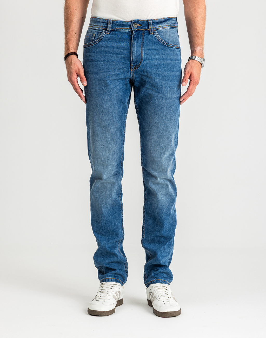 Męskie Spodnie Jeansowe Tom Tailor Josh Used Mid Stone Blue Denim Regular Slim Fit 1007860 10119