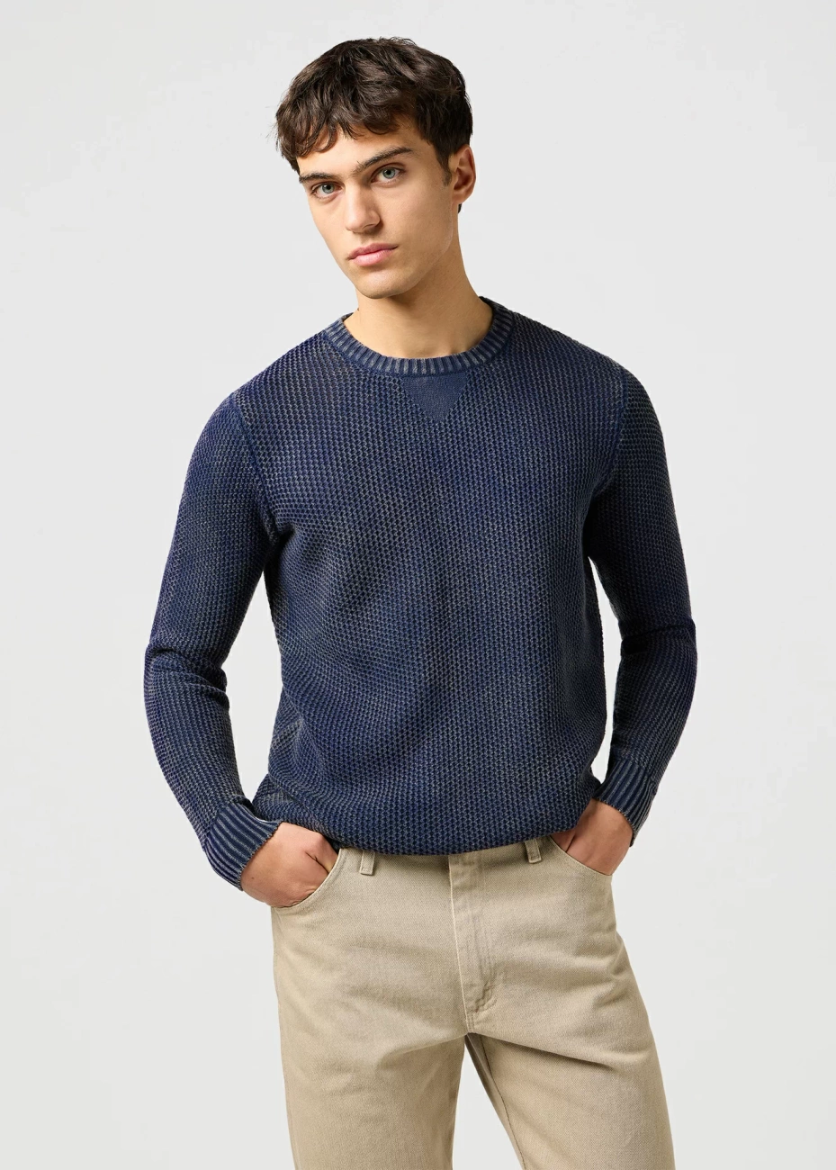 WRANGLER MĘSKA SWETER WRANGLER CREWNECK SWEATER NAVY 112364288