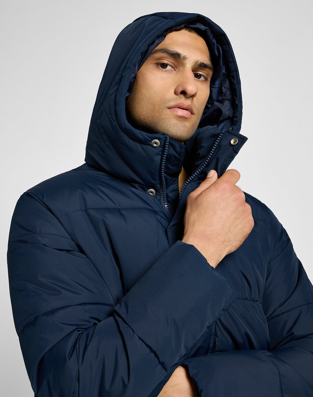 LEE MĘSKA KURTKA ZIMOWA LONG PUFFER JACKET RIVET NAVY 112355663 LD48015599