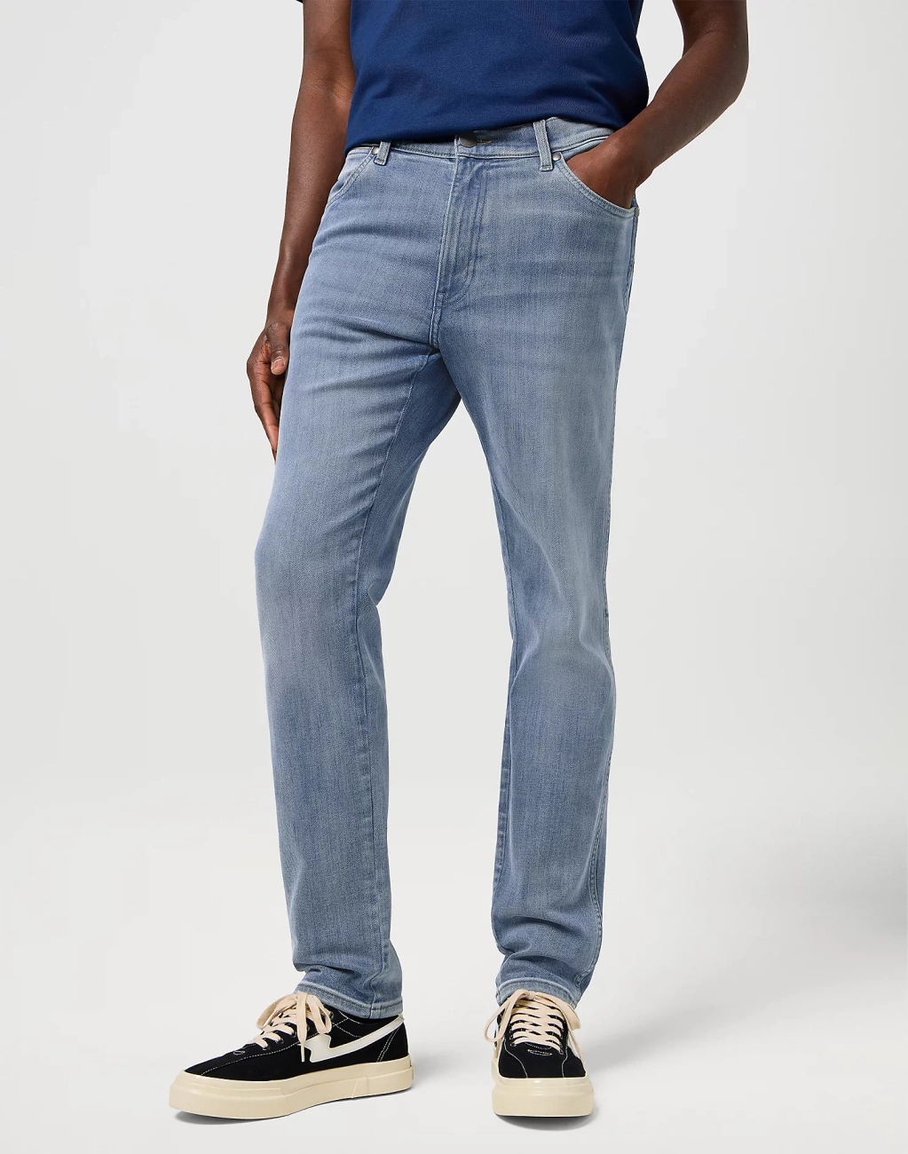 MESKIE SPODNIE WRANGLER RIVER GREY LIGHT 112373002