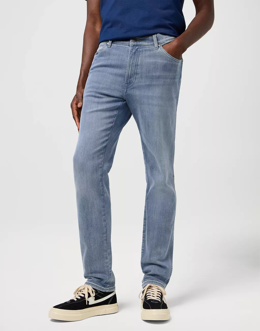 MESKIE SPODNIE WRANGLER RIVER GREY LIGHT 112373002