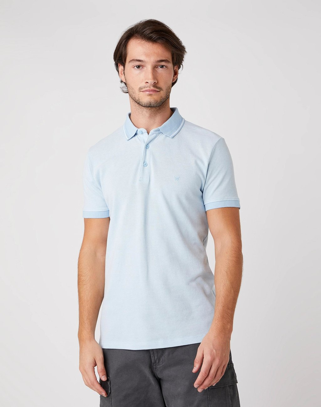 MĘSKIE POLO WRANGLER SS REFINED POLO CERULEAN BLUE W7AFKHXVT 112131336