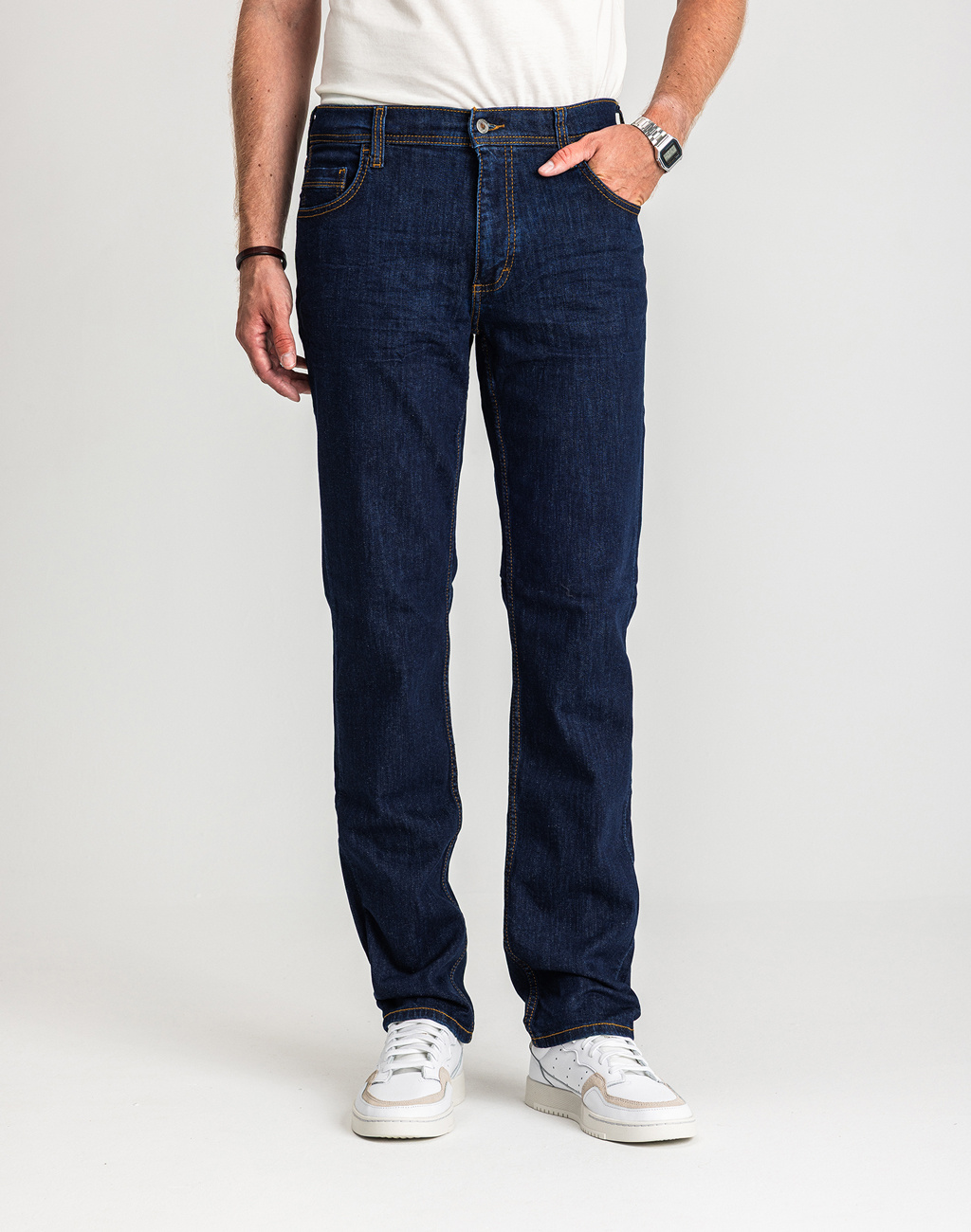 Męskie Spodnie Jeansowe Mustang Style Washington Straight Denim Blue 1017119 5000 901