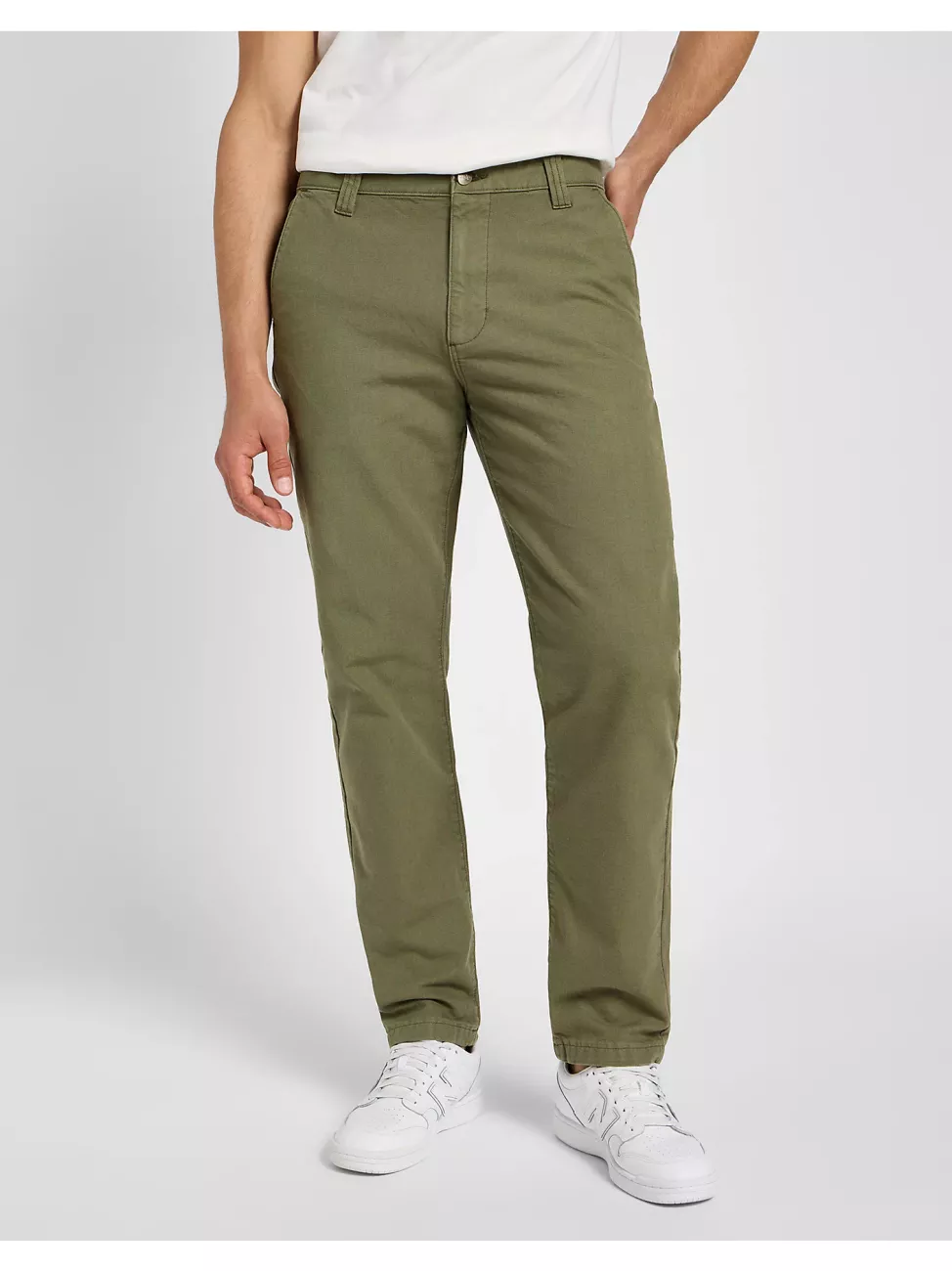 LEE MĘSKIE SPODNIE MATERIAŁOWE RELAXED WORKWEAR CHINO MERCANTIL GREEN 112355786 L78K008526