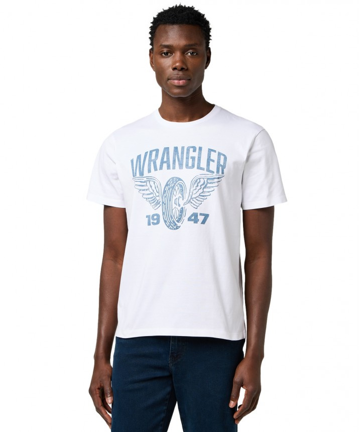 MESKA KOSZULKA WRANGLER AMERICANA TEE WORN WHITE 112371475