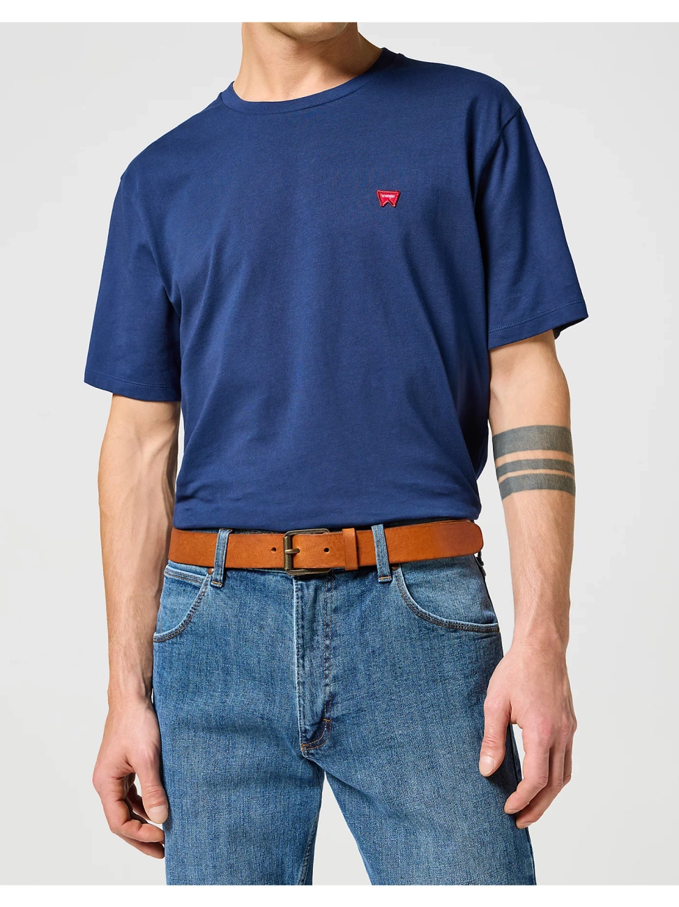 WRANGLER MĘSKI PASEK SKÓRZANY LEATHER BELT COGNAC 112358070 PREMIUM W0N7014672