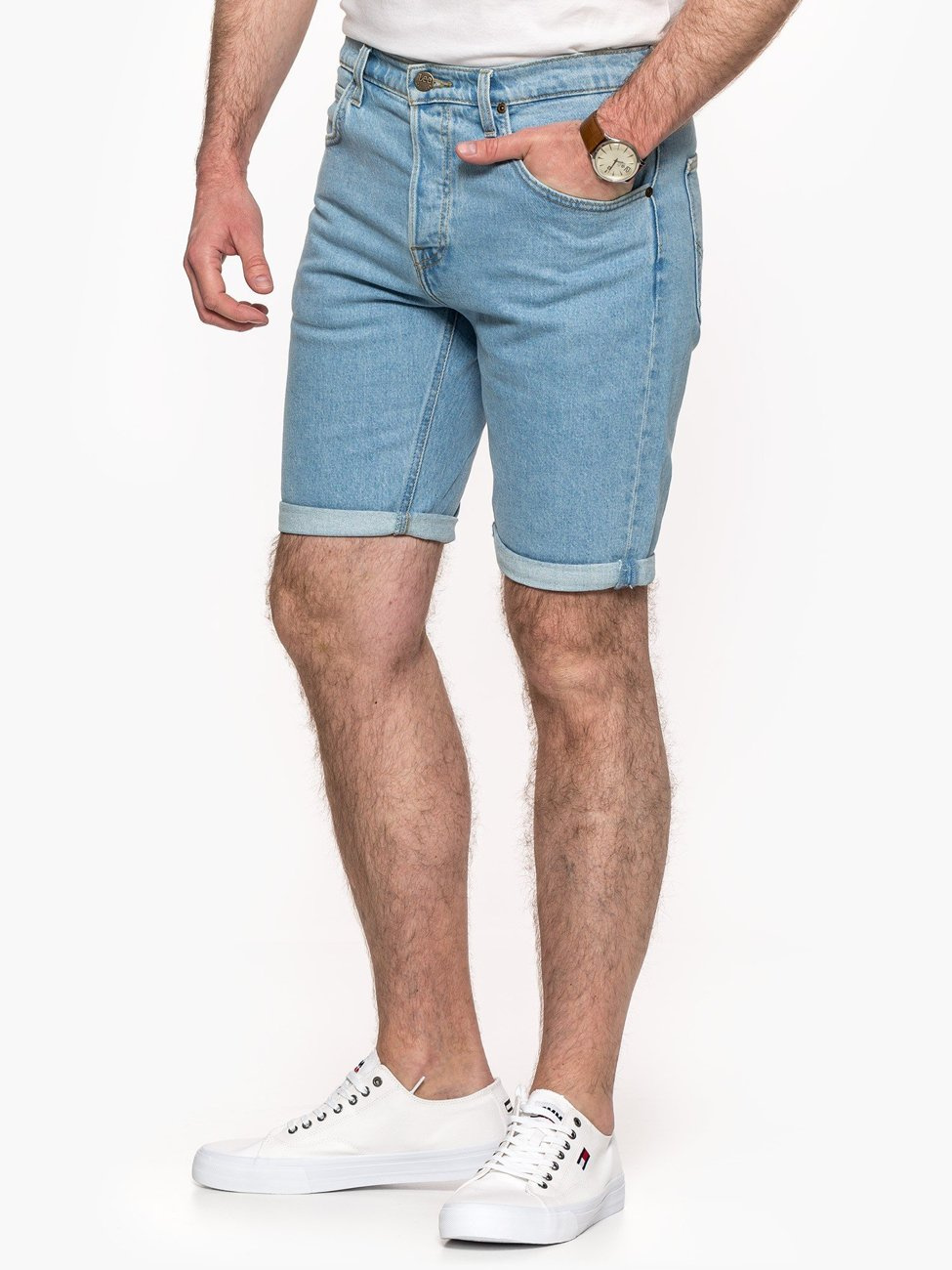 LEE 5 POCKET SHORT MĘSKIE SZORTY JEANSOWE JEANS LIGHT ALTON L73EMWJU 112120493