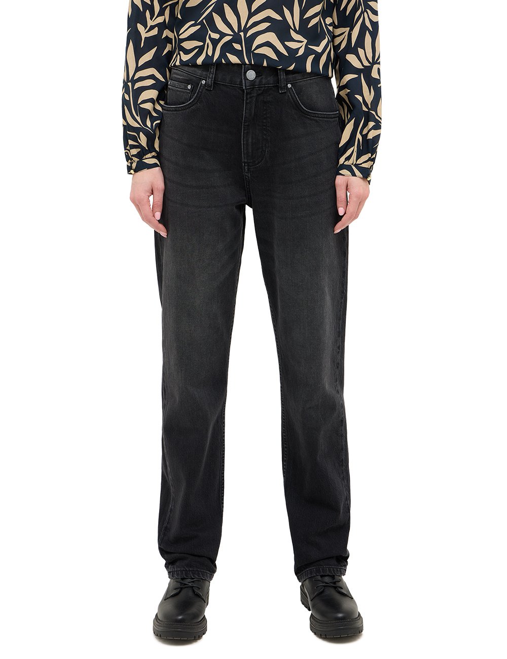 Damskie Spodnie Jeansowe Mustang Style Brooks Straight Denim Black 1016922 4000 840