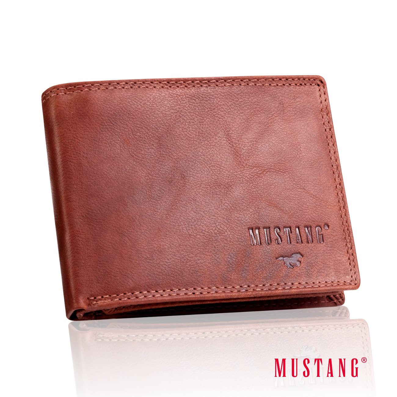 MUSTANG Denimo Wallet Side Opening SKÓRZANY PORTFEL POJEMNY NA KARTY PREMIUM