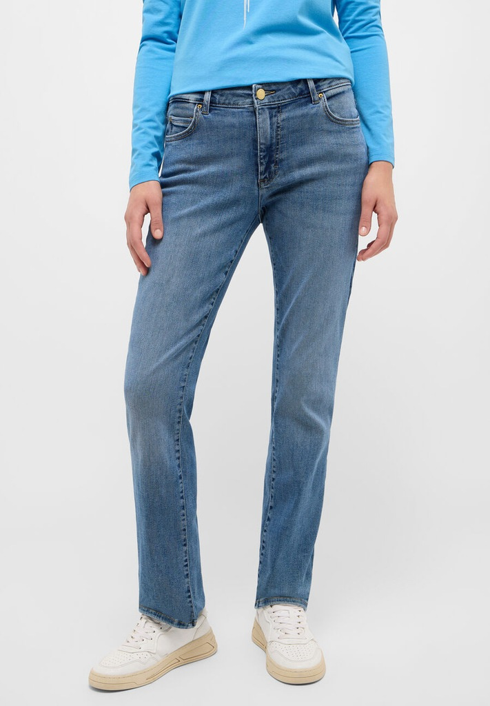 Damskie Spodnie Jeansowe MUSTANG Crosby Relaxed Straight Denim Blue 1015294 5000 582