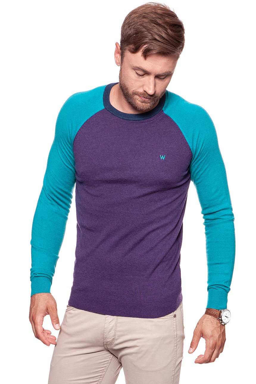 MĘSKI SWETER WRANGLER RAGLAN KNIT PURPLE PENNANT W86152PWT 112132310