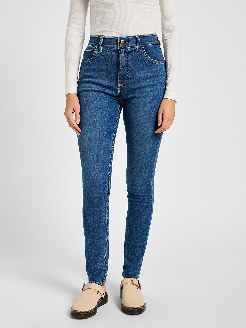 LEE DAMSKIE SPODNIE JEANSOWE LEE ULC SKINNY BLUE FORMAT 112357956