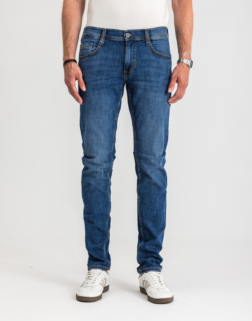 Męskie Spodnie Jeansowe Mustang Style Oregon Tapered Denim Blue 1017123 5000 782