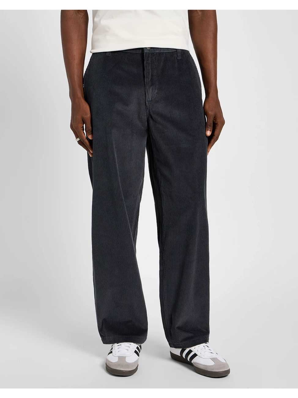 LEE MĘSKIE SPODNIE SZTRUKSOWE LOOSE WORKWEAR CHINO DARK MUTED GRAY 112356541 L73T008531