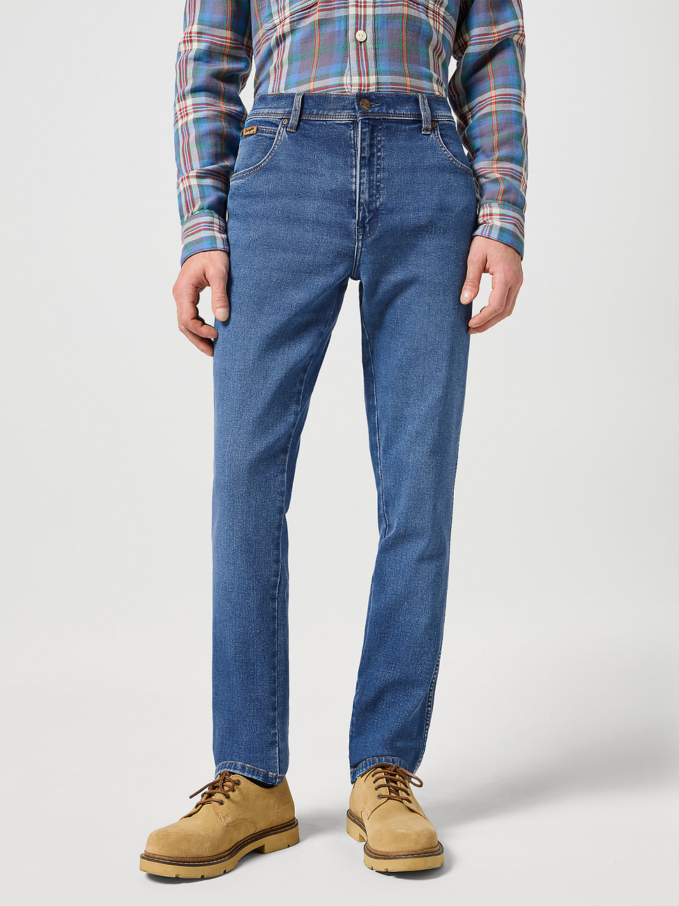 WRANGLER MĘSKIE SPODNIE JEANSOWE WRANGLER TEXAS SLIM RIDGE WASH 112358218