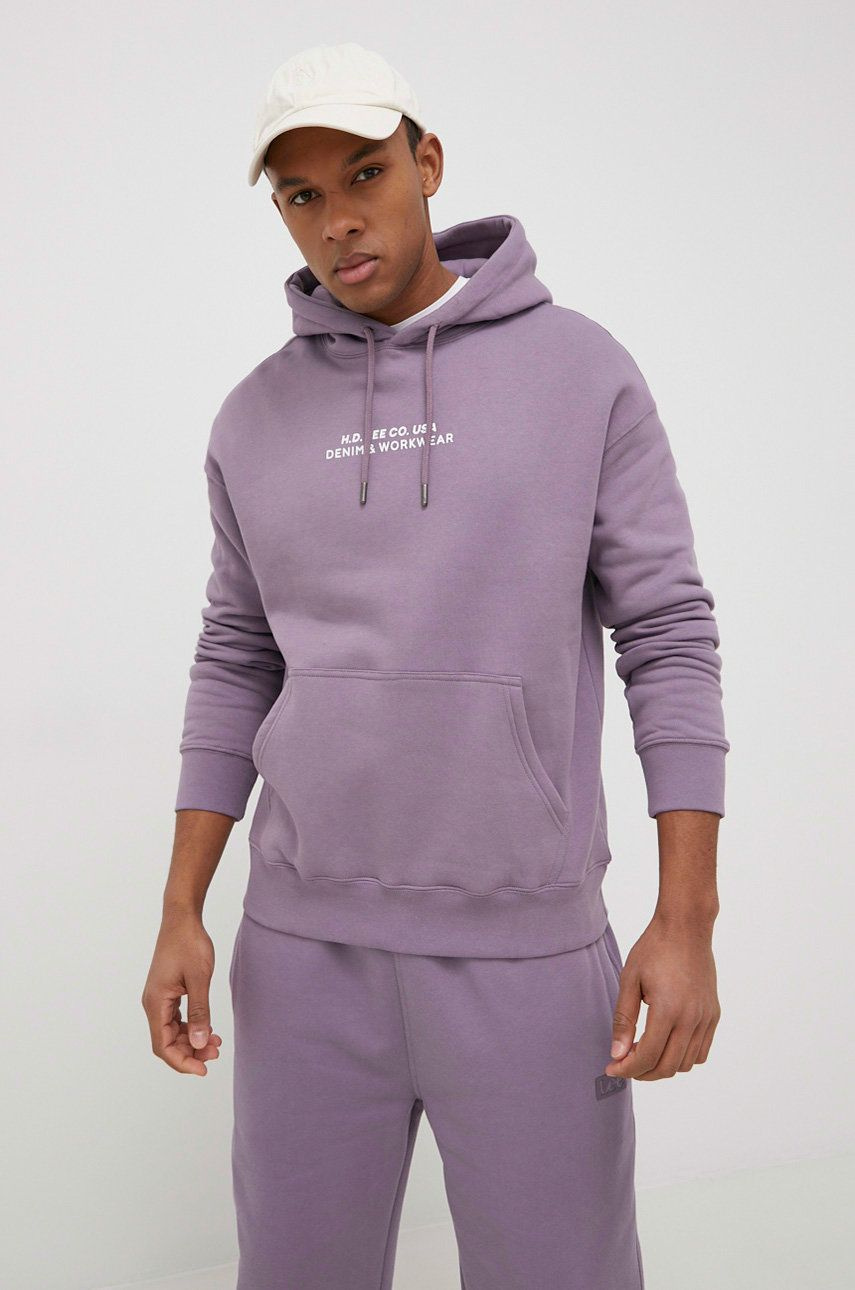 LEE LOGO LOOSE HOODIE WASHED PURPLE L83UTJTZ 112144596
