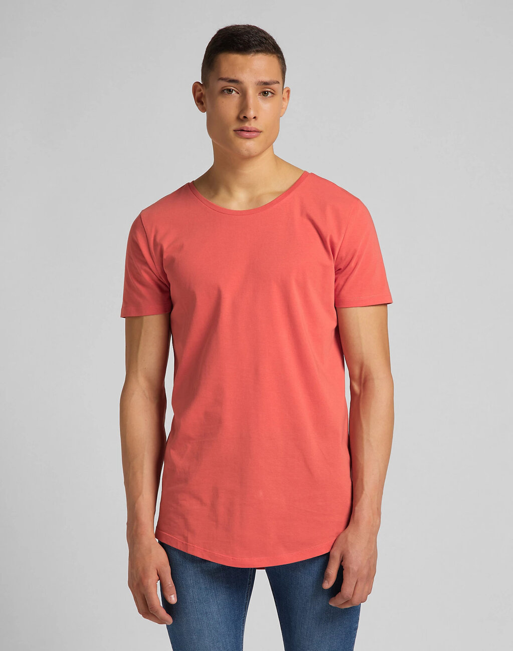 MĘSKI T-SHIRT LEE ELONGATED TEE WASHED RED L62JEPQM 112114659