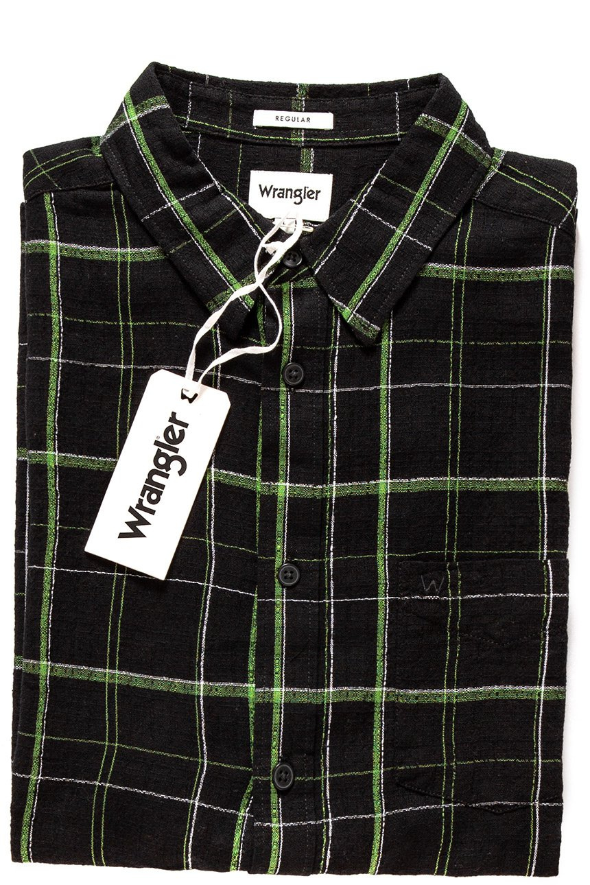 WRANGLER SS 1PKT SHIRT KOSZULA MĘSKA MATERIAŁOWA FADED BLACK W5860B8V6 112129499