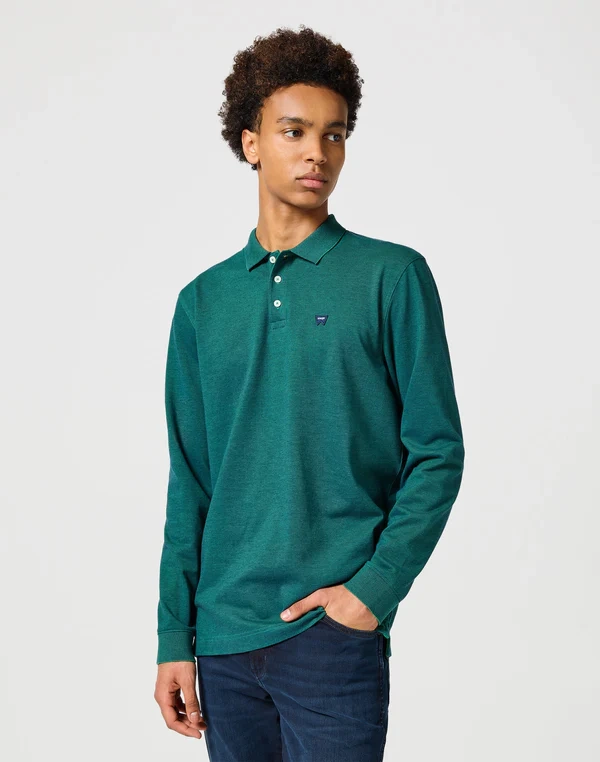 WRANGLER MĘSKA KOSZULKA LS REFINED POLO VERDANT GREEN 112357285 W8F3014320