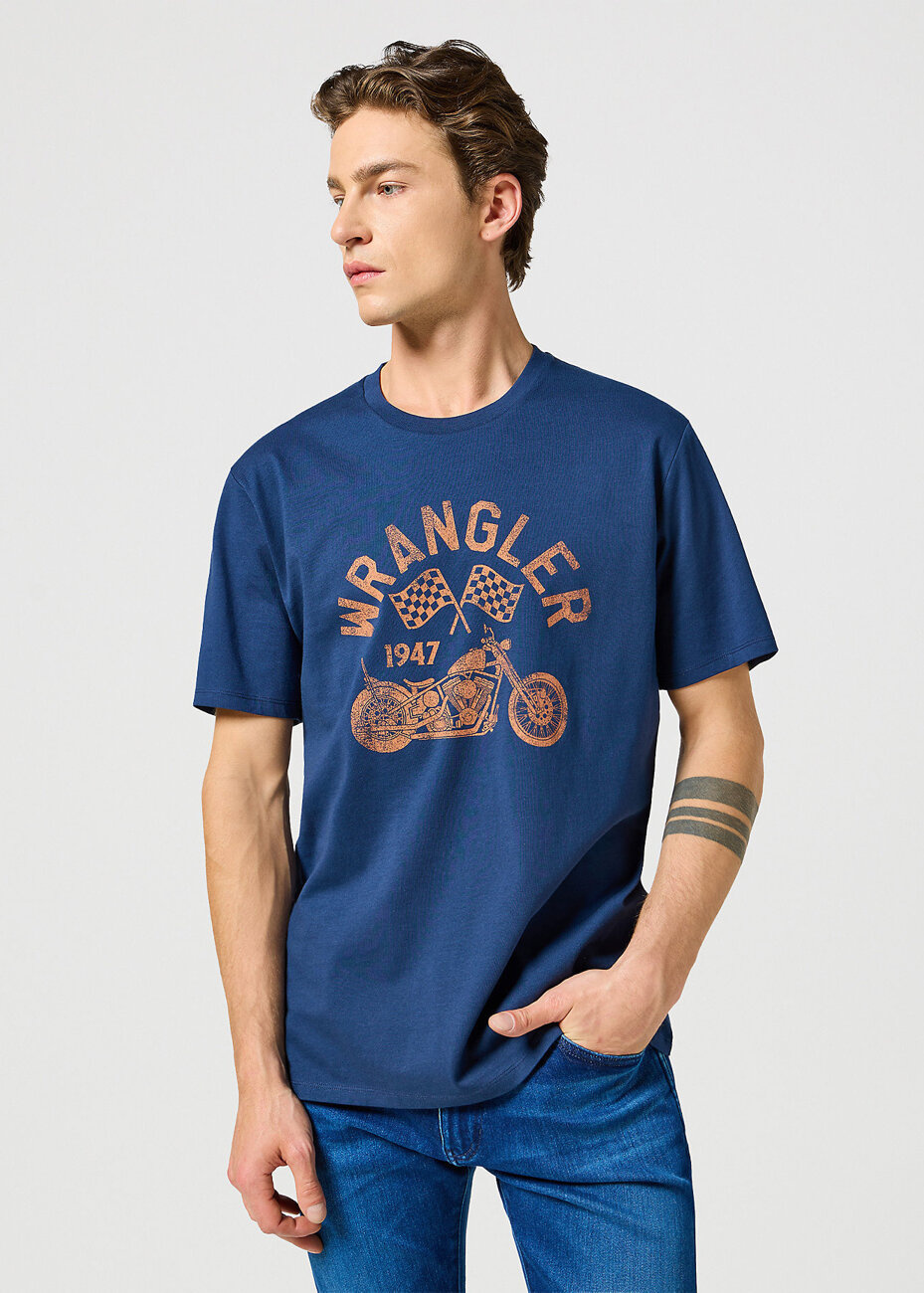 WRANGLER AMERICANA TEE MĘSKA KOSZULKA T-SHIRT NAVY 112357436 W70P011976