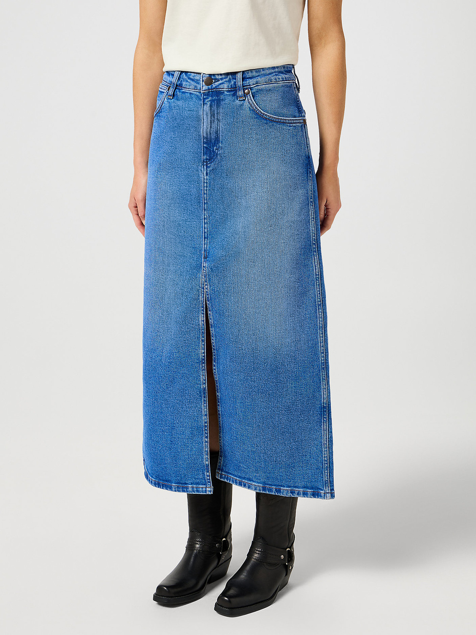 DAMSKA SPÓDNICA WRANGLER DENIM MAXI SKIRT ONCE LOVED 112356425