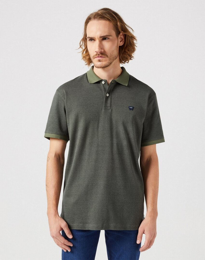 MĘSKA KOSZULKA POLO POLÓWKA WRANGLER POLO SHIRT DUSTY OLIVE 112350410 W709013993