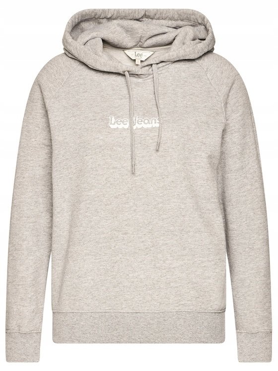 LEE ESSENTIAL HOODIE DAMSKA BLUZA Z KAPTUREM LOGO GREY MELE L53WTXMP 112112587