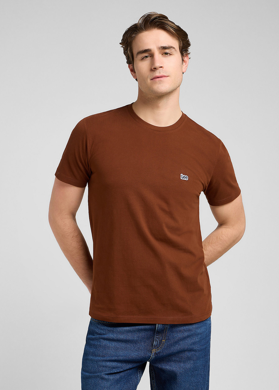 MESKA KOSZULKA LEE SS PATCH LOGO TEE LUXE BROWN 112370498