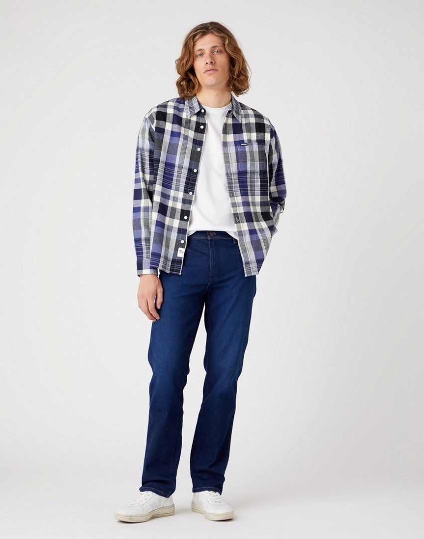 WRANGLER 1 PKT SHIRT MĘSKA KOSZULA W KRATĘ DŁUGI RĘKAW STONE WASH W5D6CNX4Q 112323749