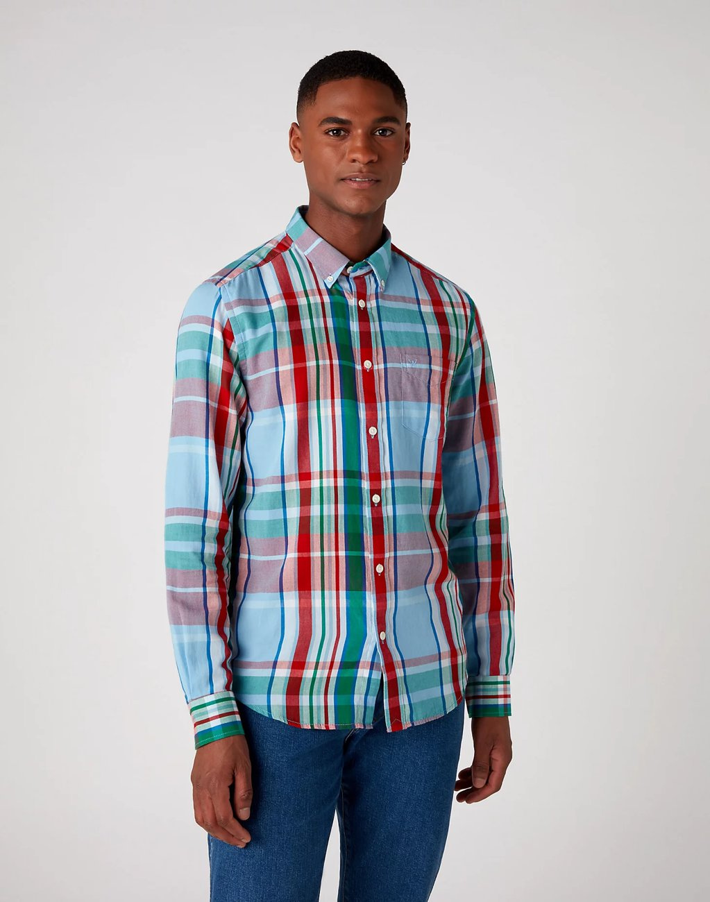 WRANGLER LS 1PKT BDOWN SHIRT FORMULA RED W5F34SXWO 112130128