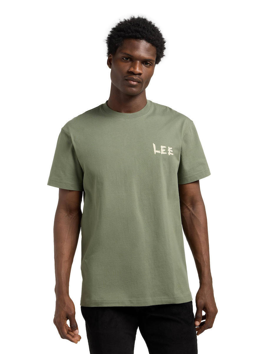 MESKA KOSZULKA LEE ELEVATED ESS LOGO TEE OLIVE STONE 112370701