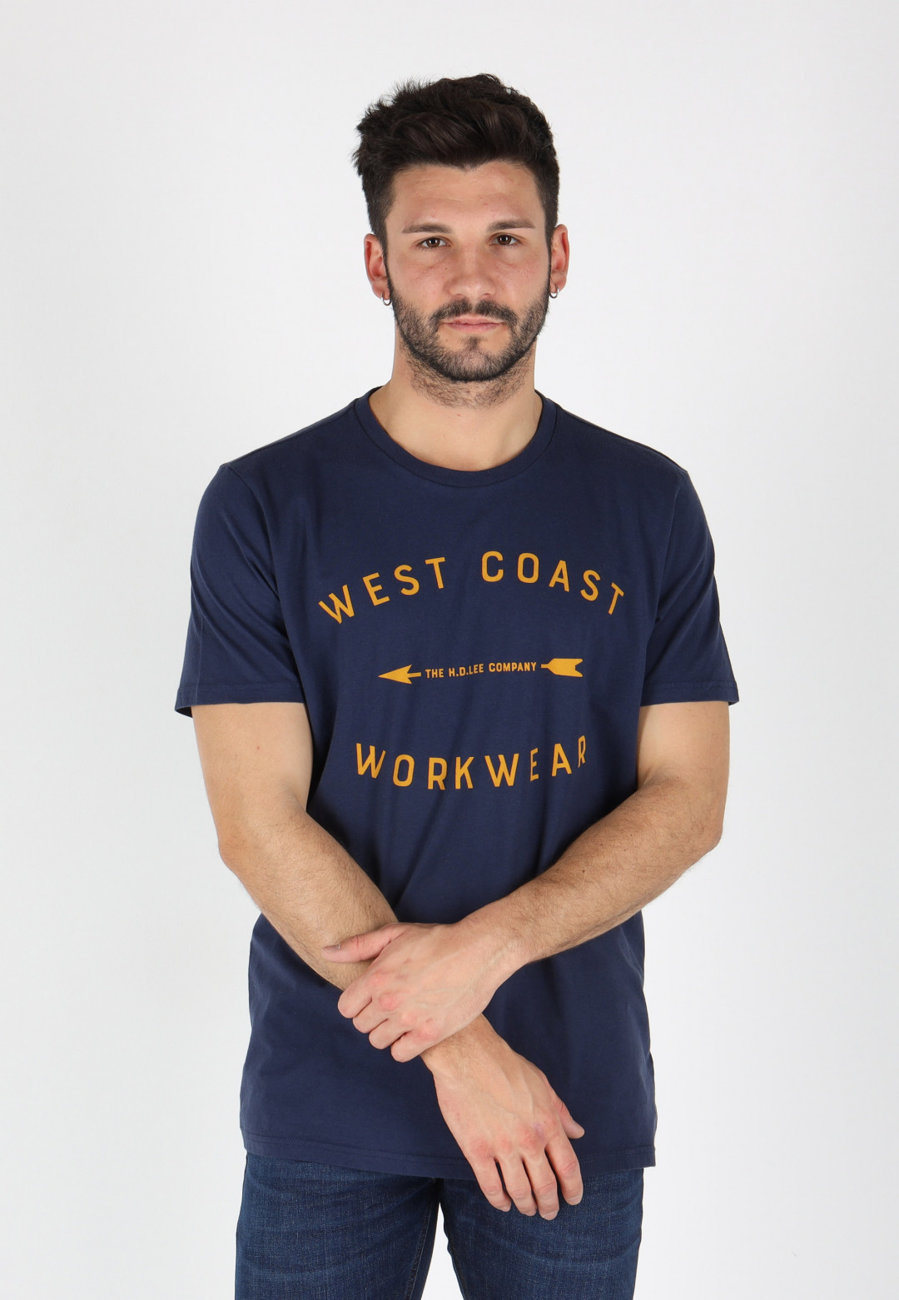 LEE WORKWEAR TEE MĘSKI T-SHIRT REGULAR FIT DARK NAVY L60BFENM 112113257