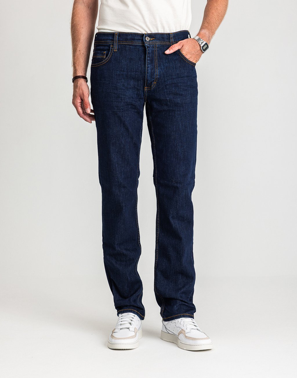 Męskie Spodnie Jeansowe Mustang Style Washington Straight Denim Blue 1017119 5000 901