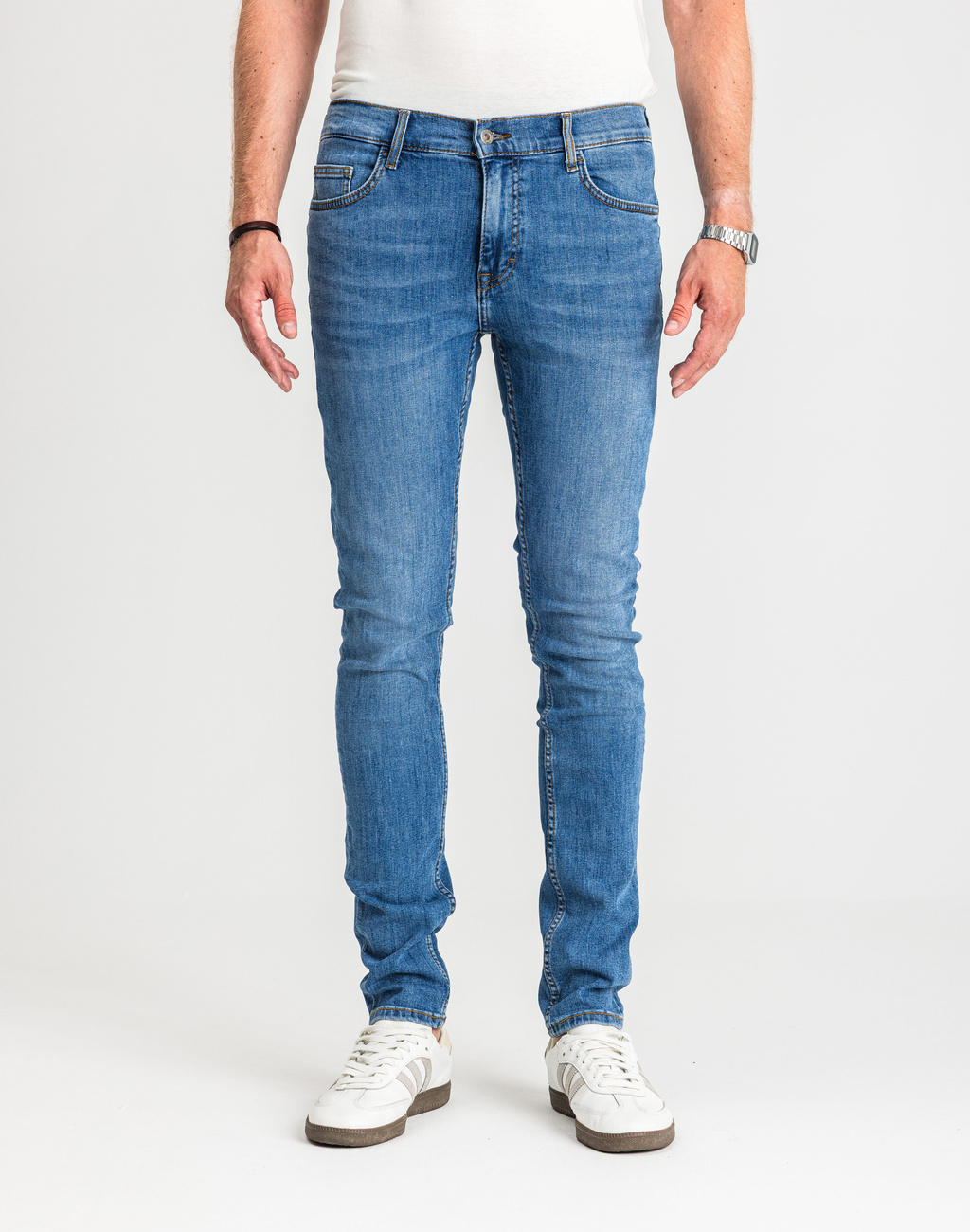 Męskie Spodnie Jeansowe Mustang Style Frisco Skinny Denim Blue 1017117 5000 682