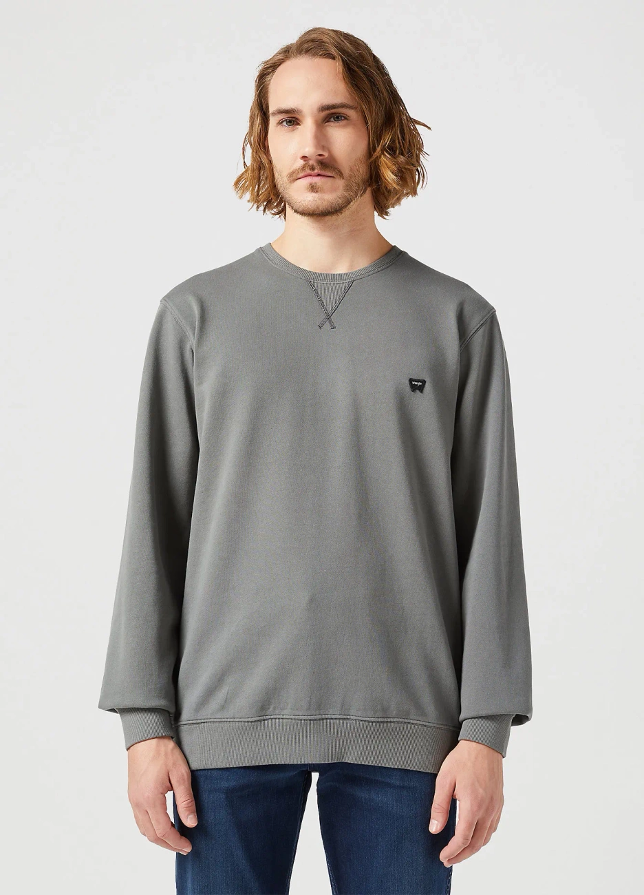 WRANGLER MĘSKA BLUZA WRANGLER SIGN OFF CREW GUN METAL 112350537