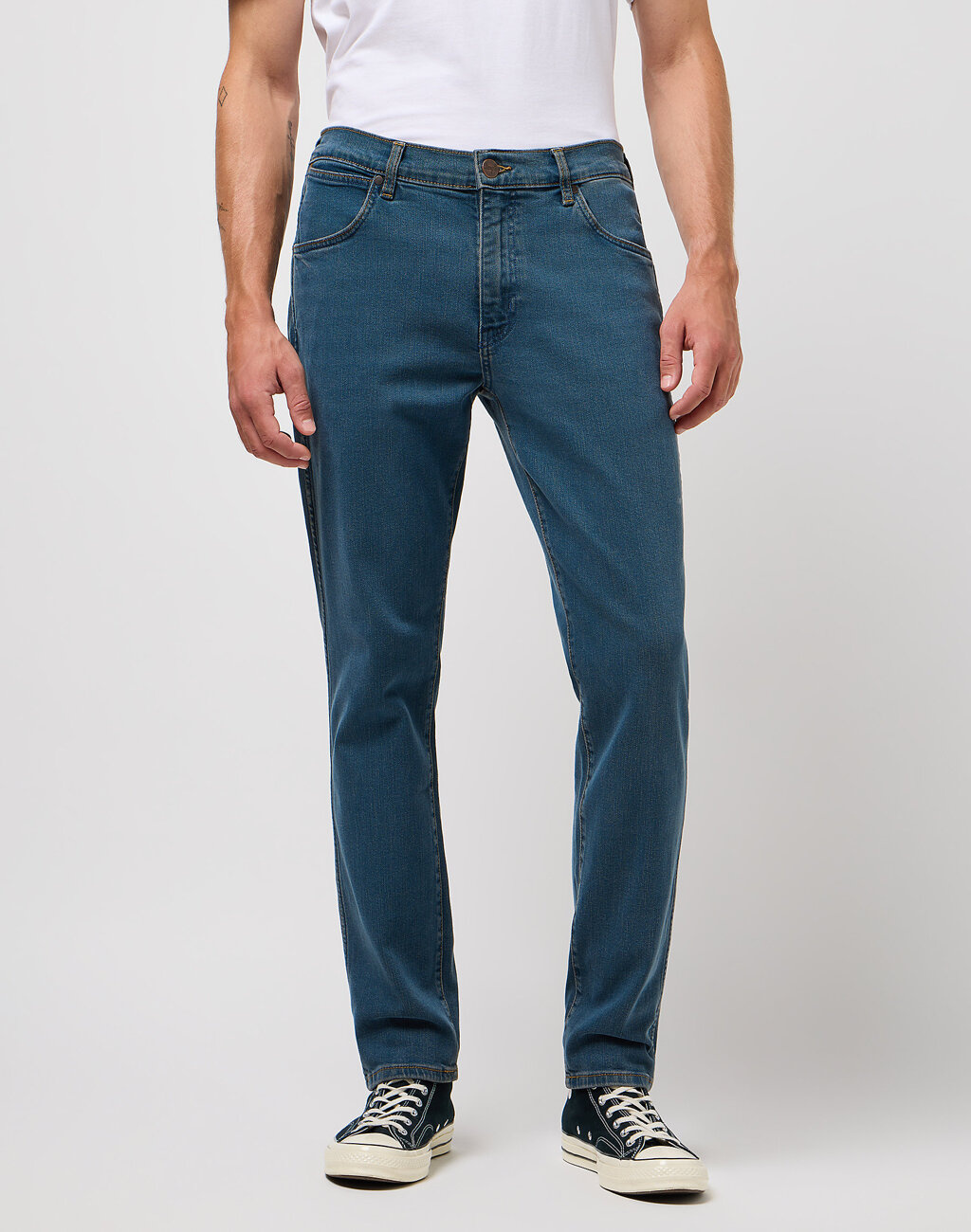 WRANGELR LARSTON MĘSKIE SPODNIE JEANSOWE JEANSY DŻINSY STORMY WASH 112360394 W18S017437